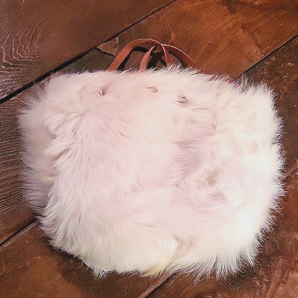 Roberto Cavalli White Fur Bag